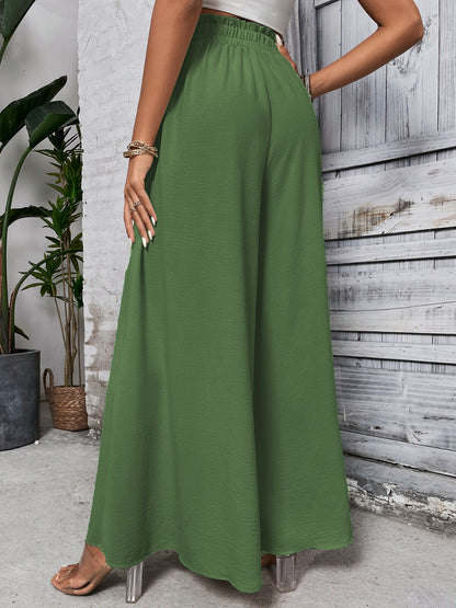 Tied High Waist Wide Leg Pants - Elegant 21