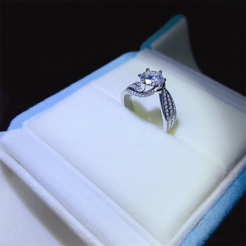 1 Carat Moissanite 925 Sterling Silver Ring - Elegant 21