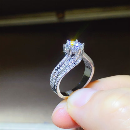 1 Carat Moissanite 925 Sterling Silver Ring - Elegant 21