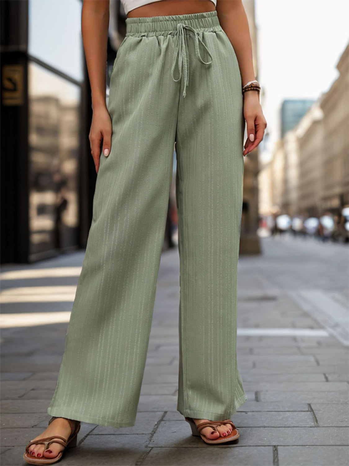 High Waist Wide Leg Pants - Elegant 21