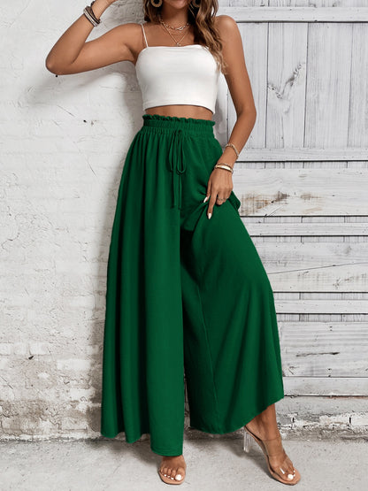 Tied High Waist Wide Leg Pants - Elegant 21