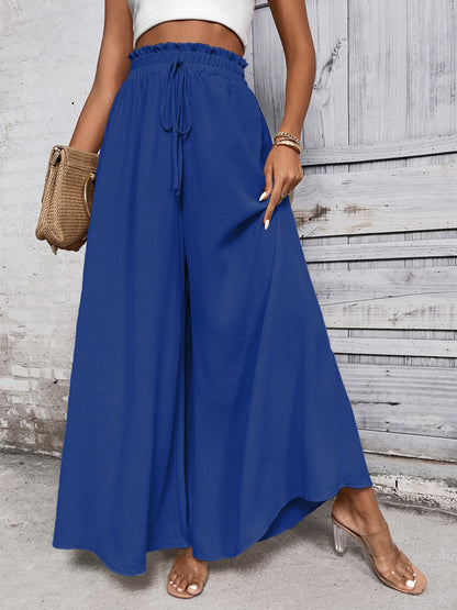 Tied High Waist Wide Leg Pants - Elegant 21